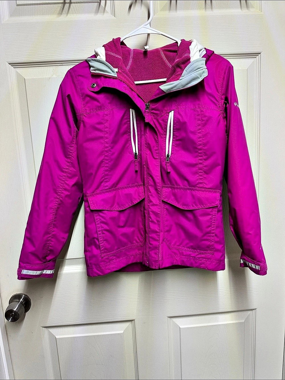 Columbia Bugaboo II Fleece Interchange Jacket Girls 10/12 Pink